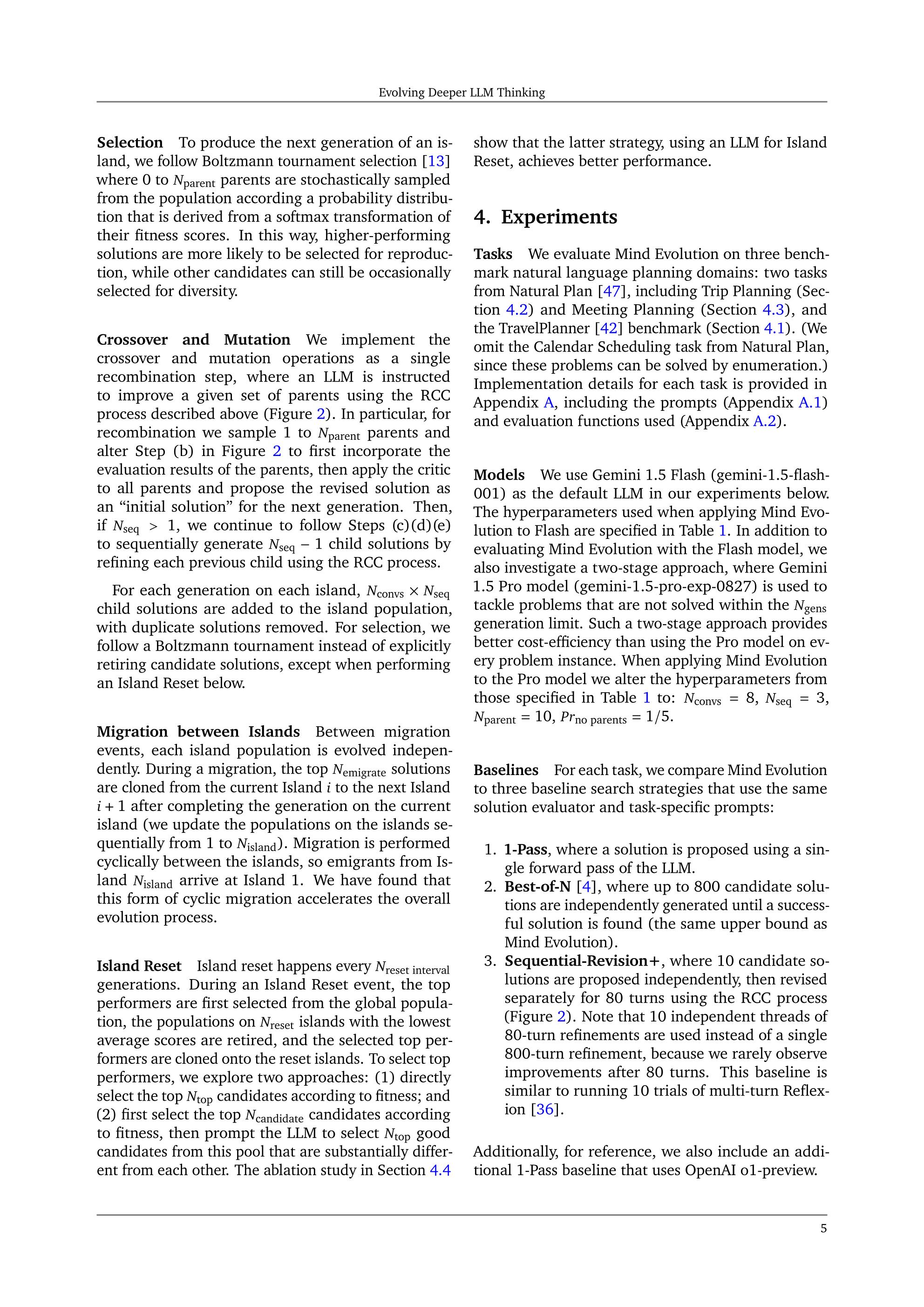 表 1：Mind Evolution 中的超参数定义。