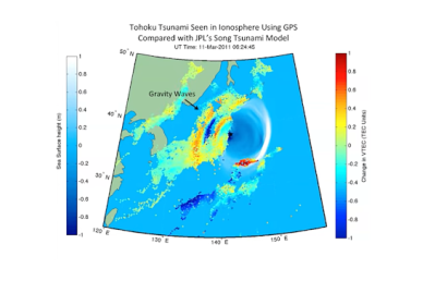 Perturbaciones en la ionosfera causadas por el tsunami de 2011 en Japón