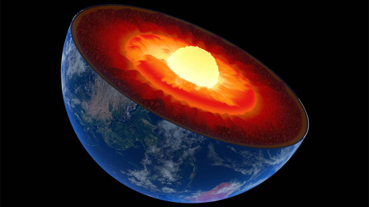 Estructura interna de la Tierra mostrando sus diferentes capas