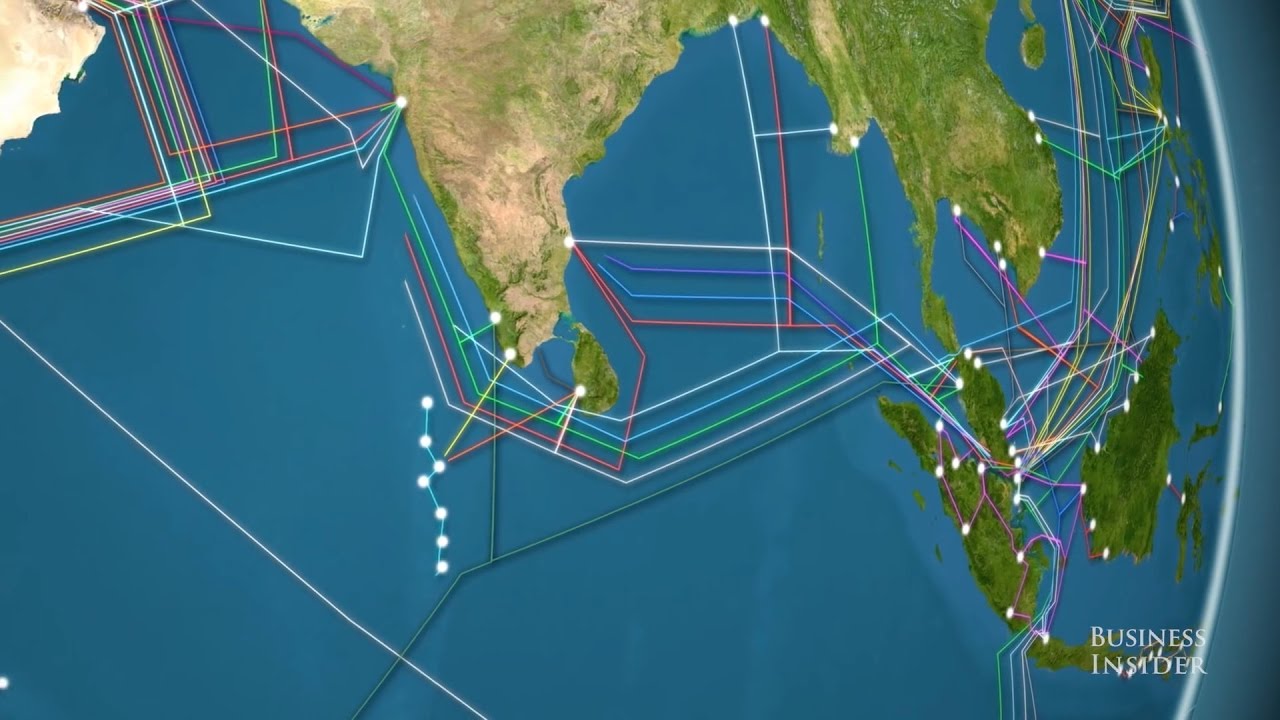 Red de cables submarinos en Asia y el Océano Índico