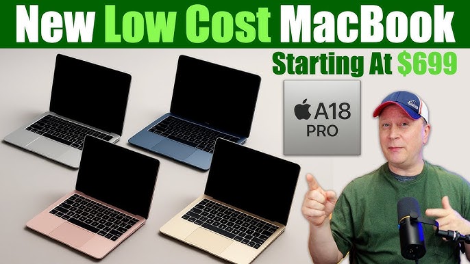 Concepto del MacBook económico en diferentes colores