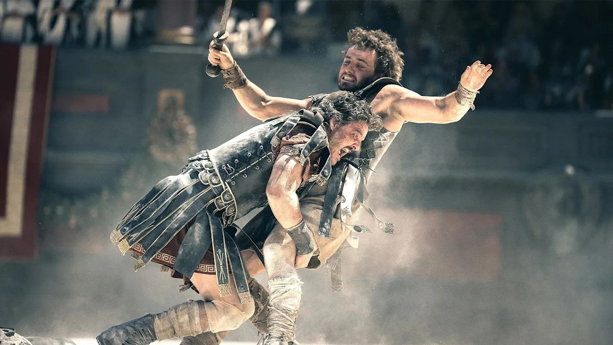 Escena de batalla en el Coliseo de Gladiator 2