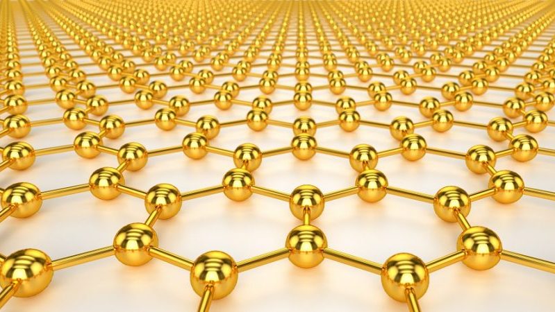 Estructura tridimensional de nanopartículas de oro en forma de panal