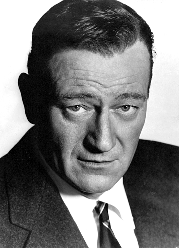 Retrato de John Wayne mostrando su carácter fuerte