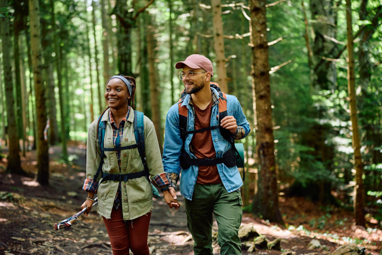 Teens hiking