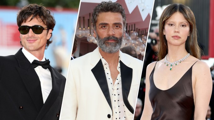 Oscar Isaac, Jacob Elordi y Mia Goth en Frankenstein