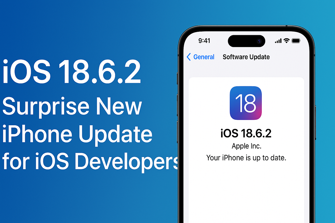 Interfaz de desarrollador mostrando iOS 18.6.2