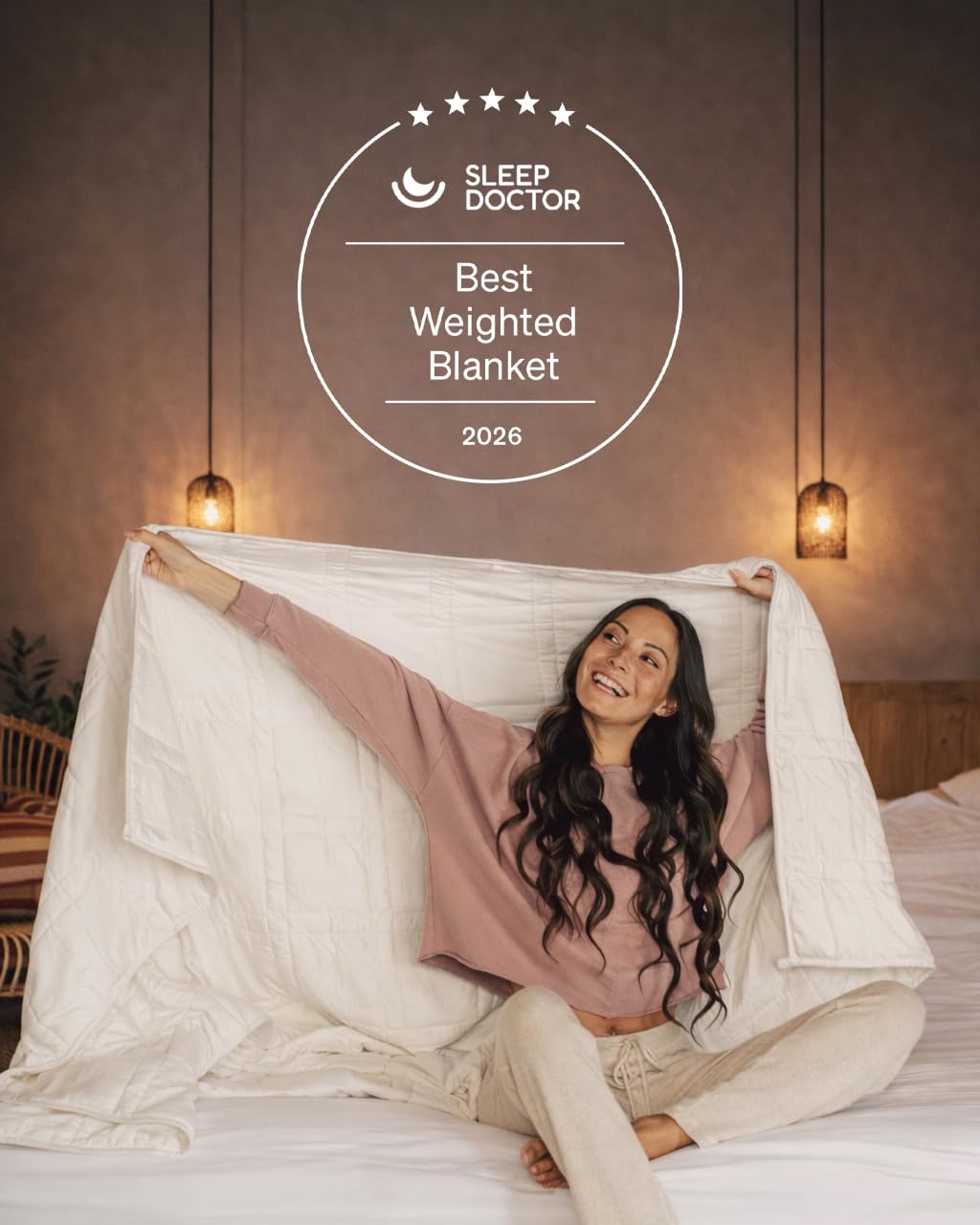 Baloo Weighted Blanket for Adults 15 lb Full/Queen 60x80 Pebble White