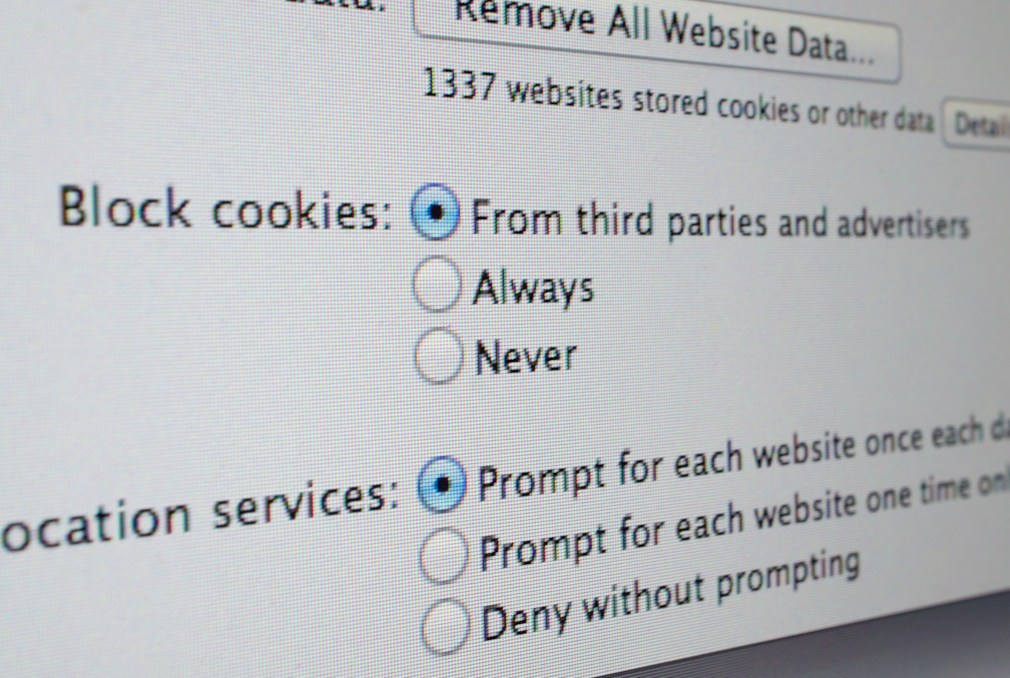 Configuración de privacidad en un navegador web