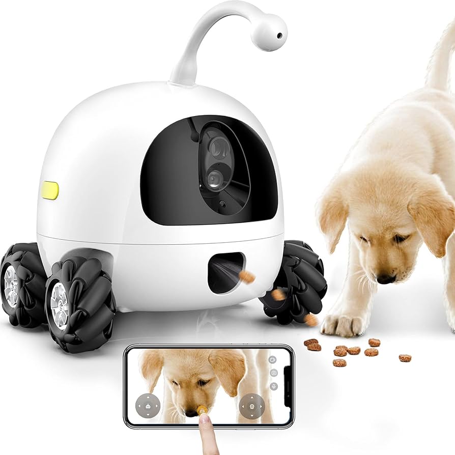 Dispositivo inteligente interactuando con un perro