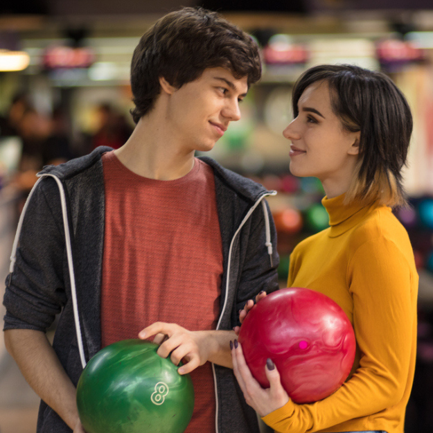 Teens bowling