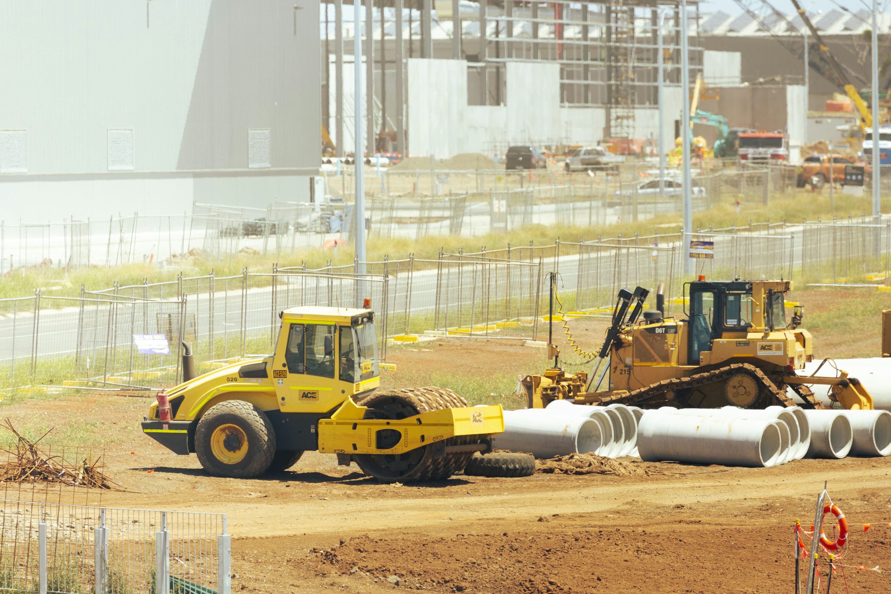 Solid Axis infrastructure construction site in Abu Dhabi with heavy equipment