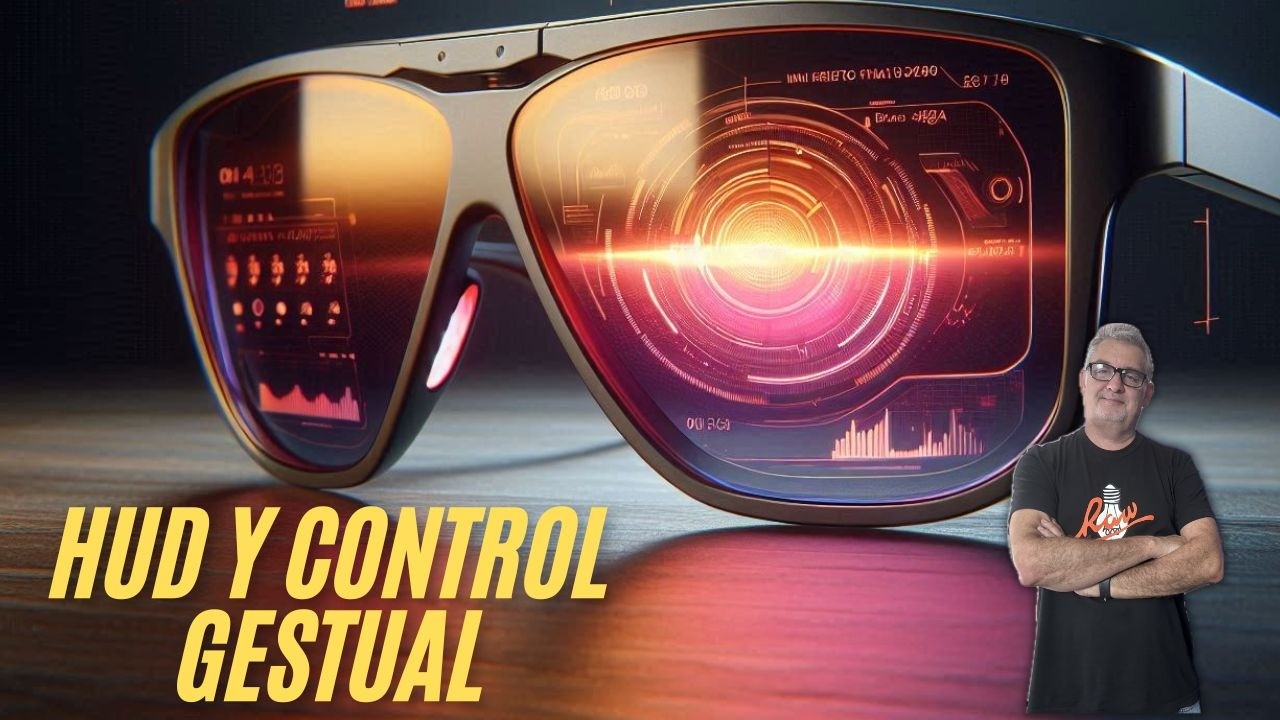 Concepto de interfaz HUD en las gafas inteligentes Hypernova