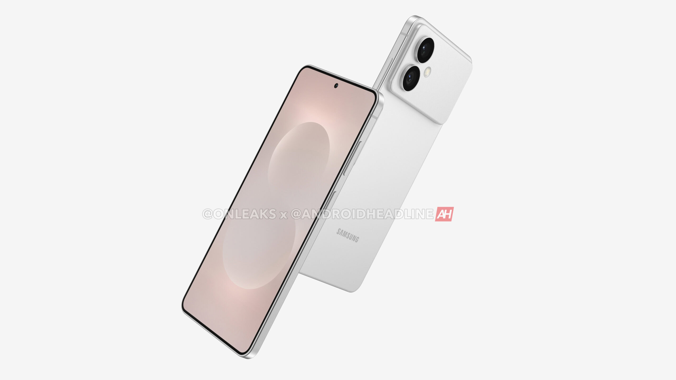 Render del Samsung Galaxy S26 Edge en color blanco