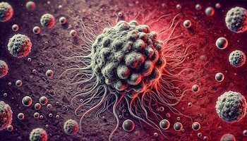 Células cancerosas en un entorno de investigación