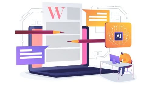 Escena de escritura con inteligencia artificial