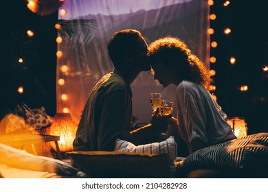 Romantic couple moment