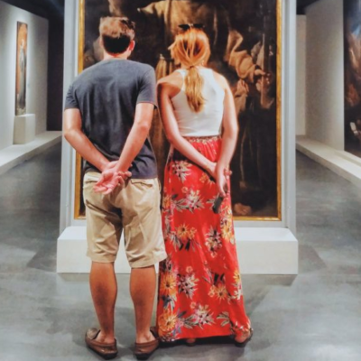 Couple at art gallery