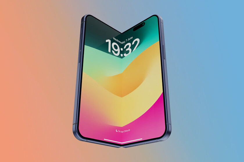 Concepto del iPhone plegable abierto