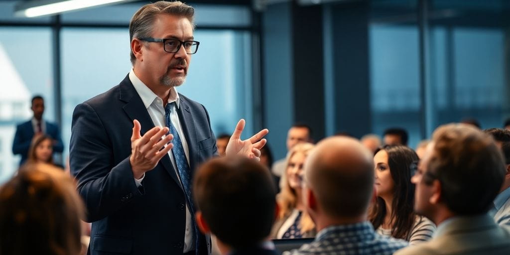 Business executive presenting