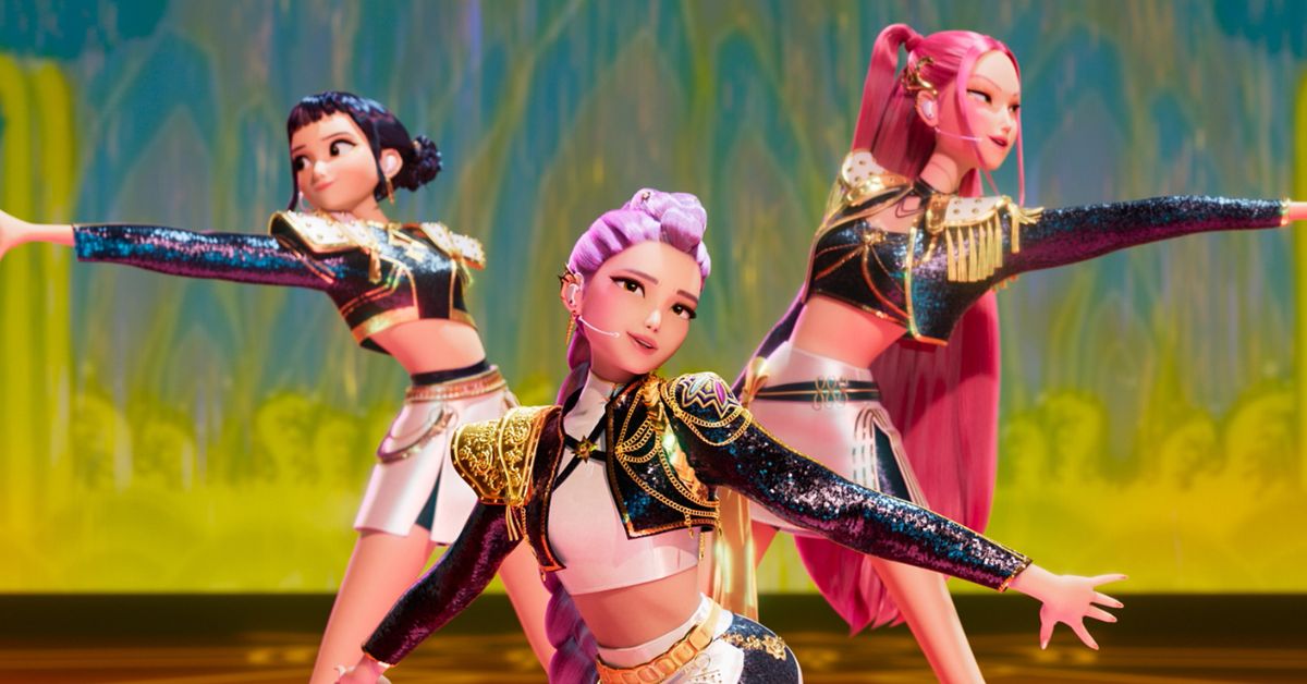 Escena de Las Guerreras K-Pop en un concierto dentro de la película