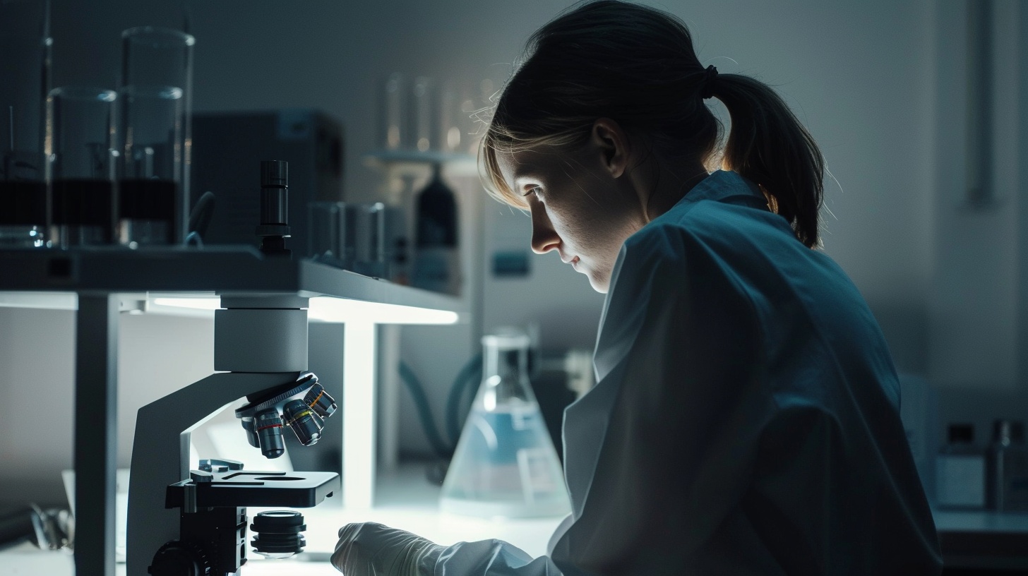 Investigadora en un laboratorio médico