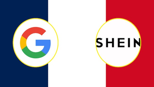 Logos de Google y Shein, las empresas multadas por Francia