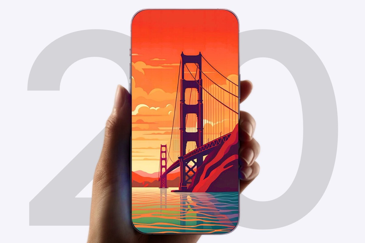 Mano sosteniendo un iPhone con una imagen del Golden Gate