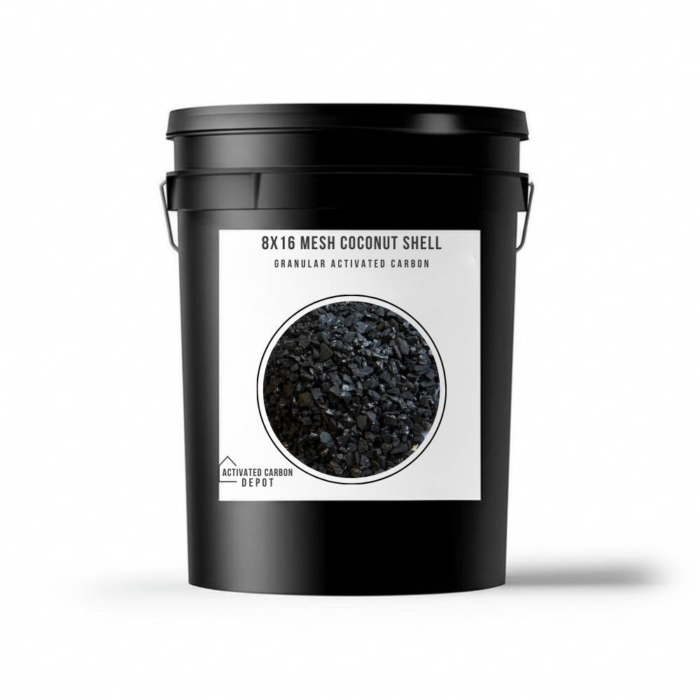 Granular activated carbon black charcoal granules used for water filtration and air purification in industrial applications