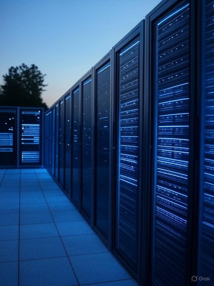 Servidores en un centro de datos moderno