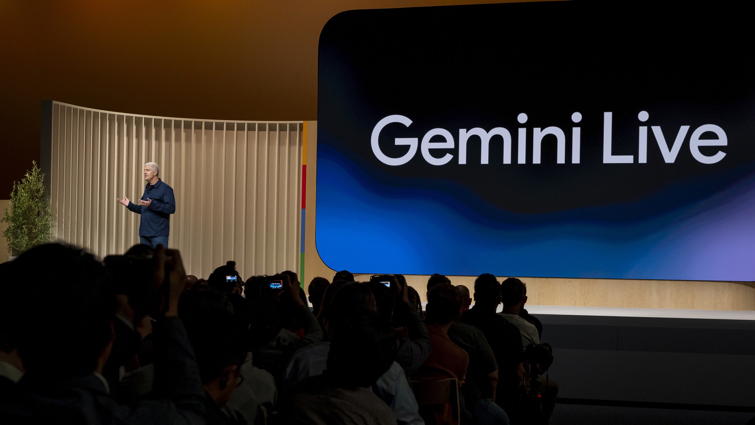 Presentación de Gemini Live en un evento de Google