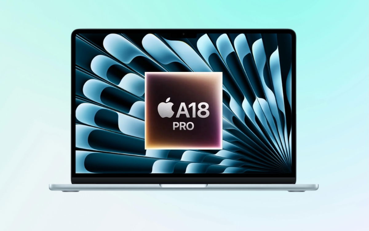 Concepto del MacBook con chip A18 Pro