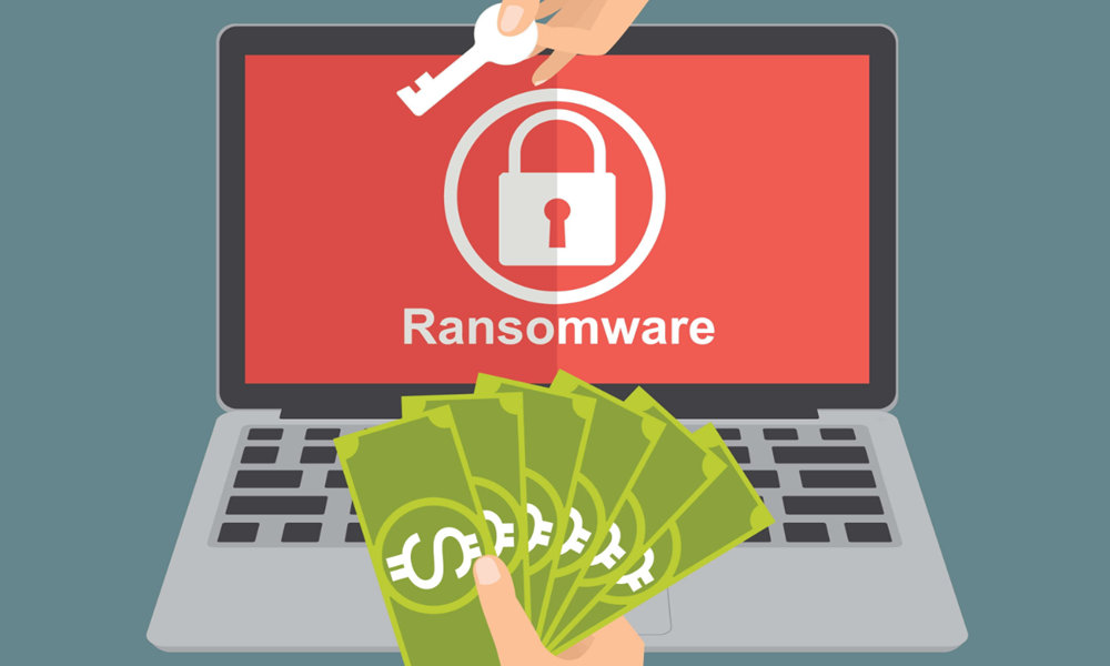 Representación de un ataque de ransomware