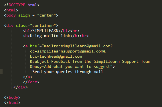 HTML code showing title attribute in a hyperlink