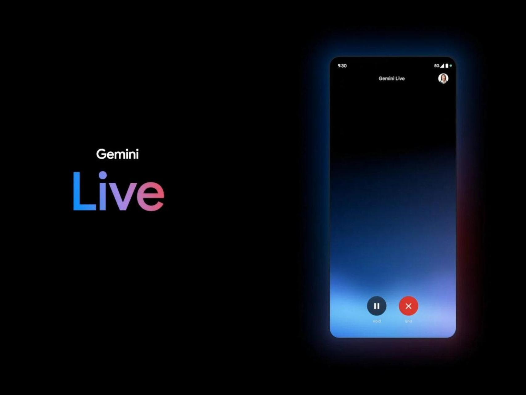 Interfaz de Gemini Live mostrando capacidades conversacionales avanzadas
