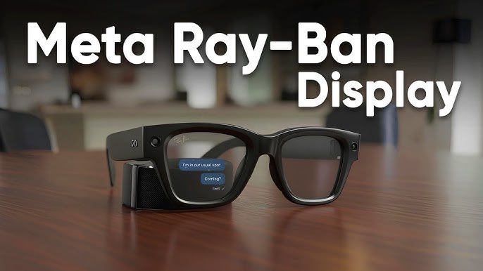 Meta Ray-Ban smart glasses con información mostrada en la pantalla
