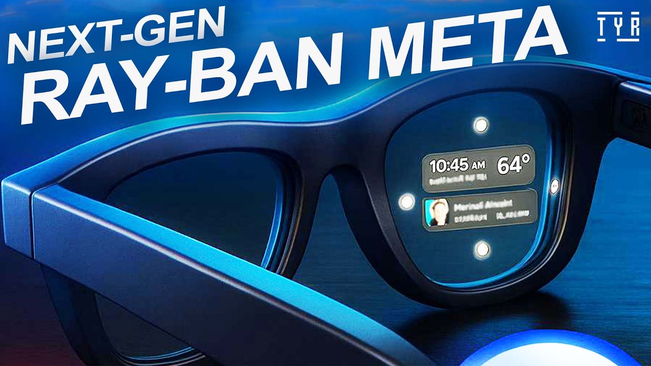 Concepto de las nuevas gafas inteligentes Hypernova de Meta con pantalla integrada