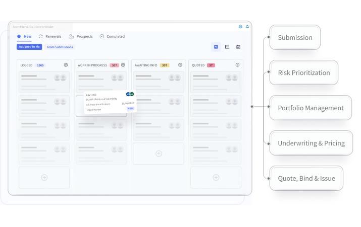 Digital underwriting platform interface