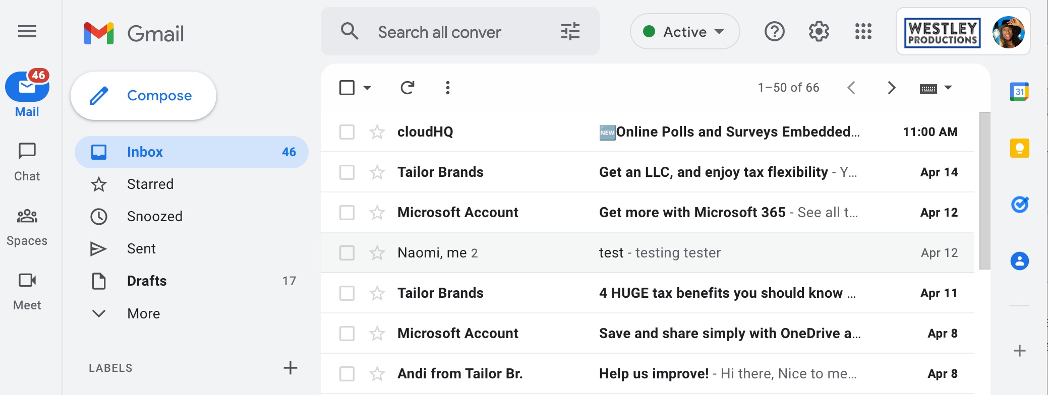 Gmail Inbox Interface