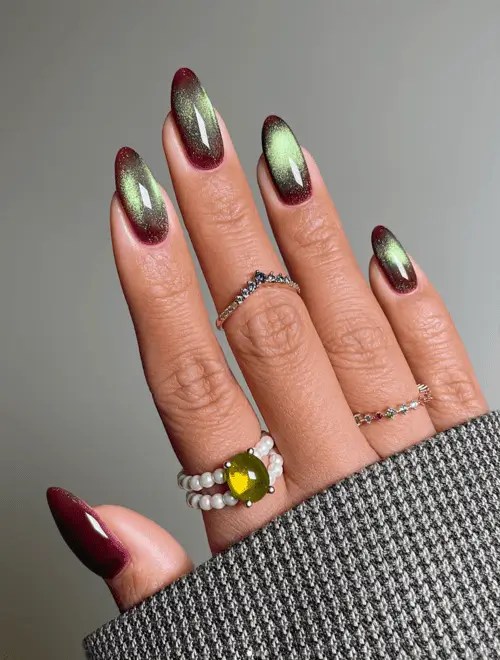 Autumn 2025 Jewel Toned Chrome Nail Trends