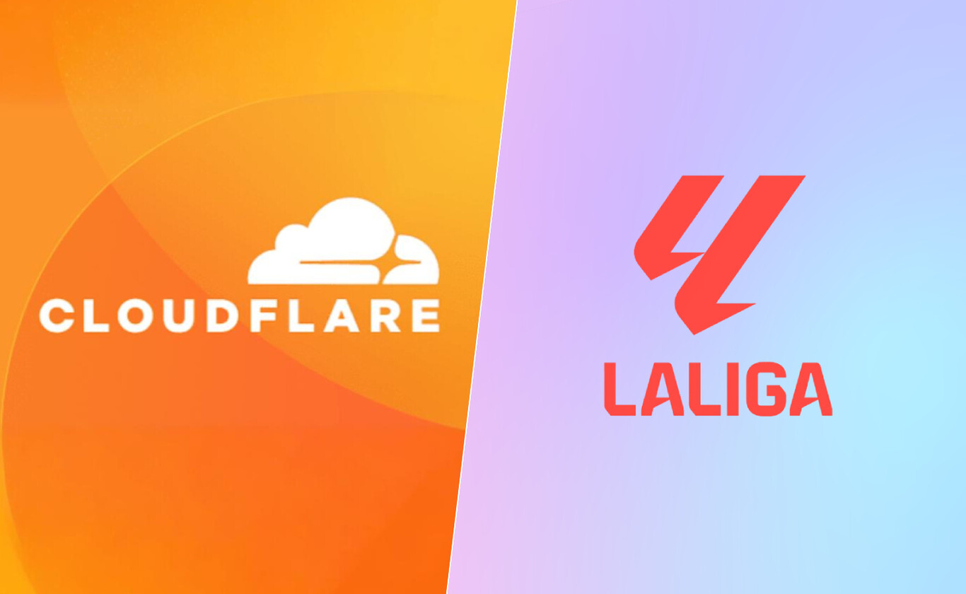 Logos de LaLiga y Cloudflare