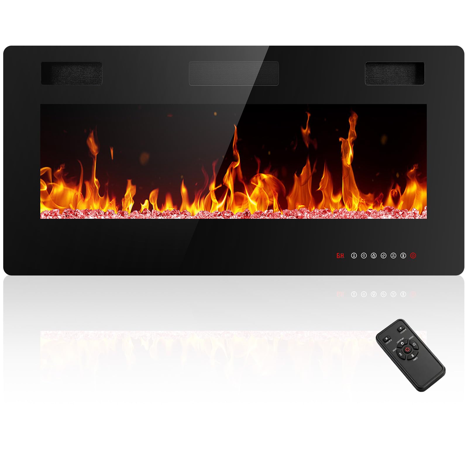 Antarctic Star 36 Inch Electric Fireplace In-Wall Recessed and Wall Mounted