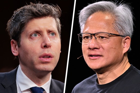 Retrato de Jensen Huang y Sam Altman