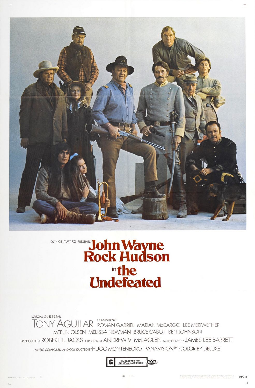 Póster de la película Los indestructibles con John Wayne y Rock Hudson