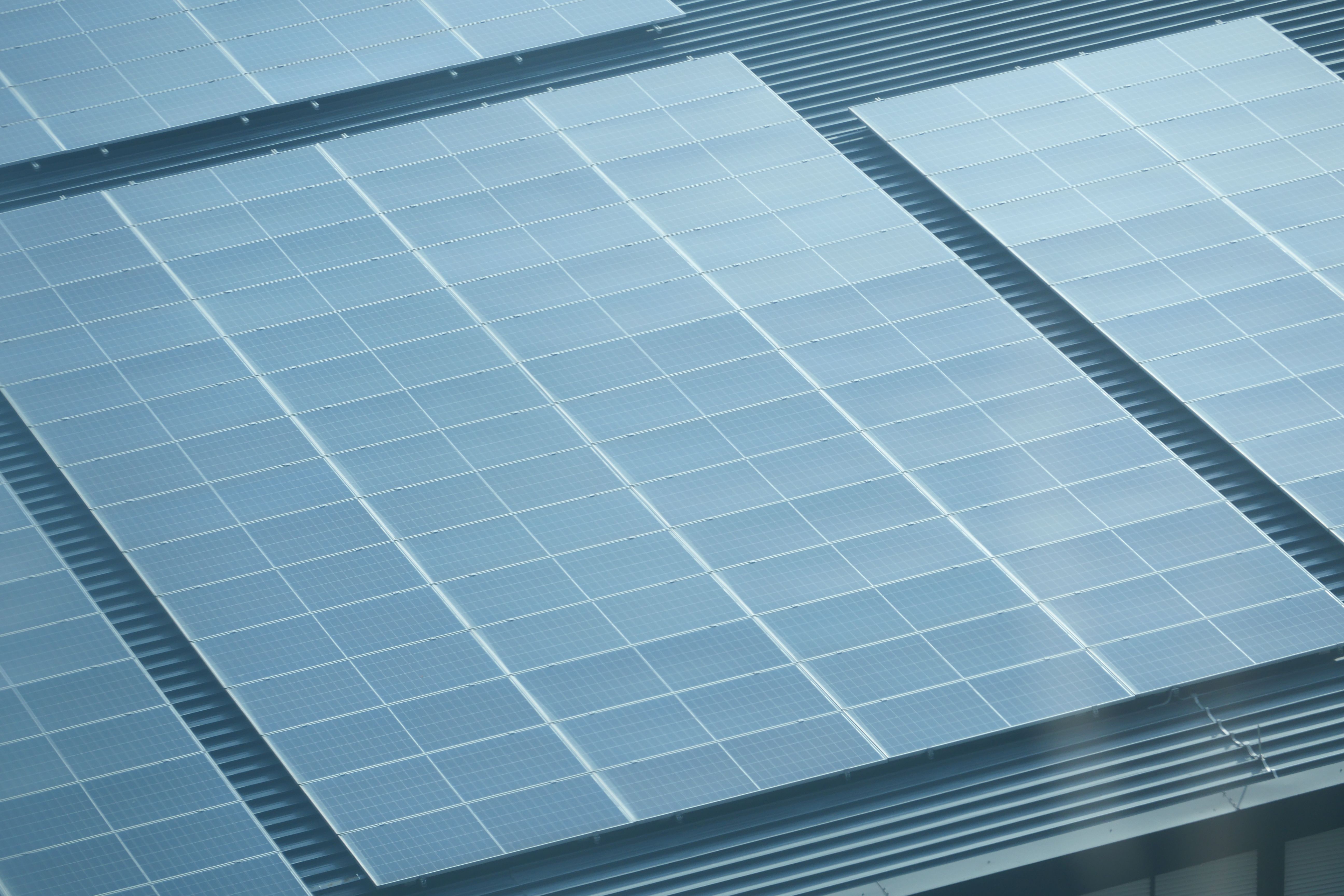 Solar panels generating clean energy