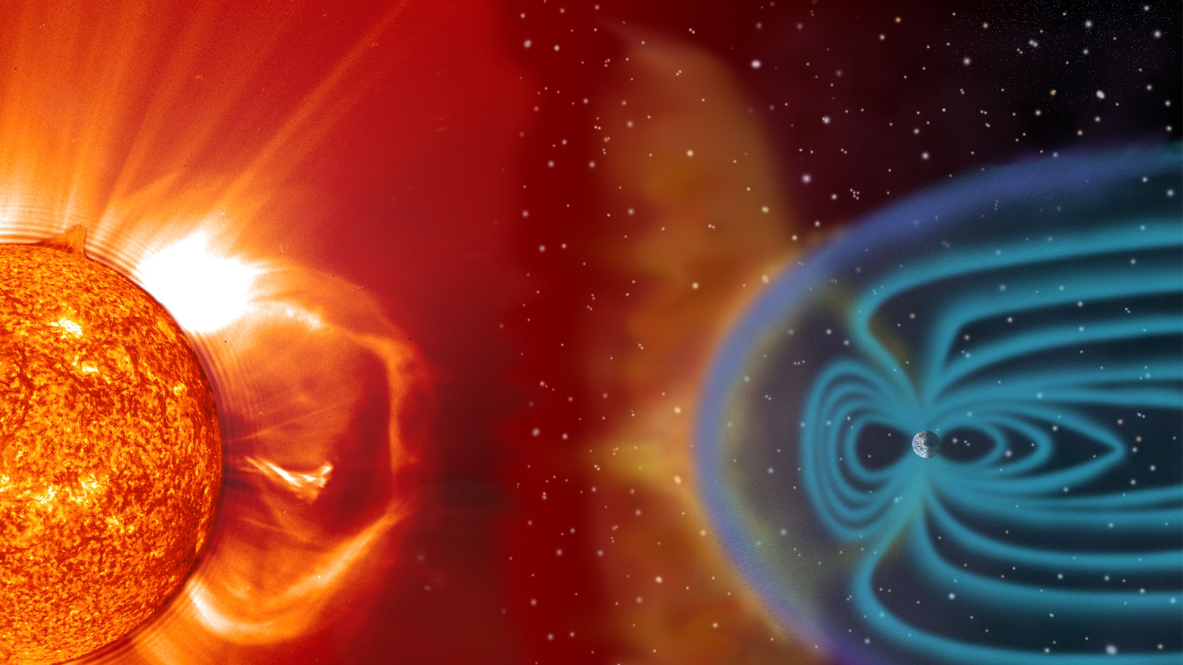 El Sol y su magnetósfera protegiendo la Tierra