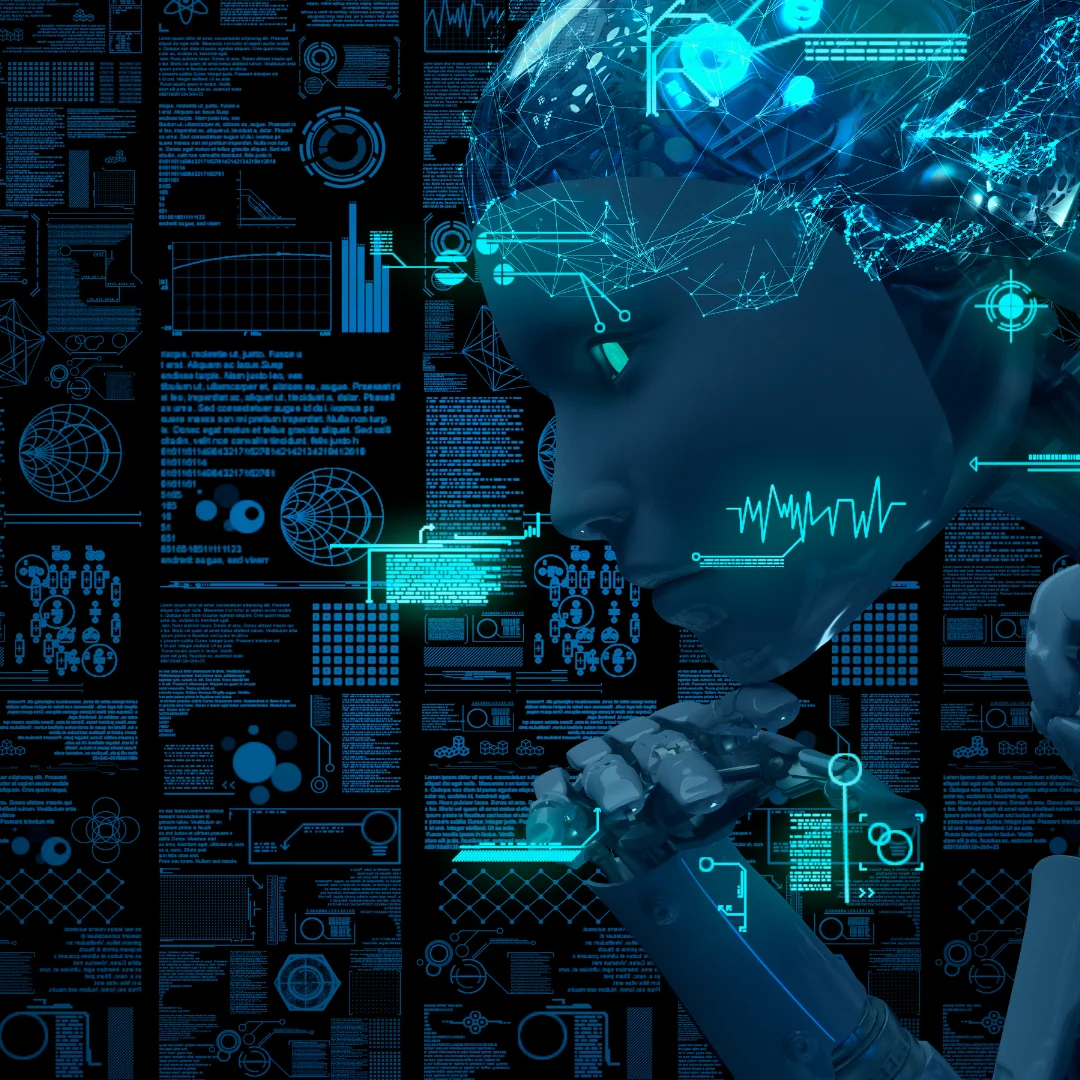 Representación de inteligencia artificial extrayendo datos