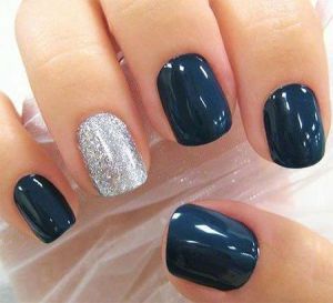 Deep Navy Nails