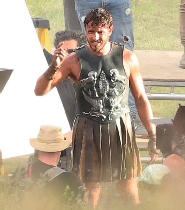 Paul Mescal en el rodaje de Gladiator 2