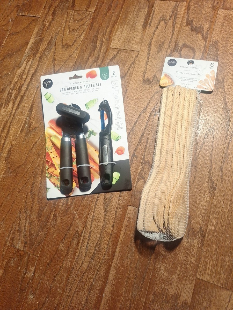 Kitchen tools and utensils arranged on a surface